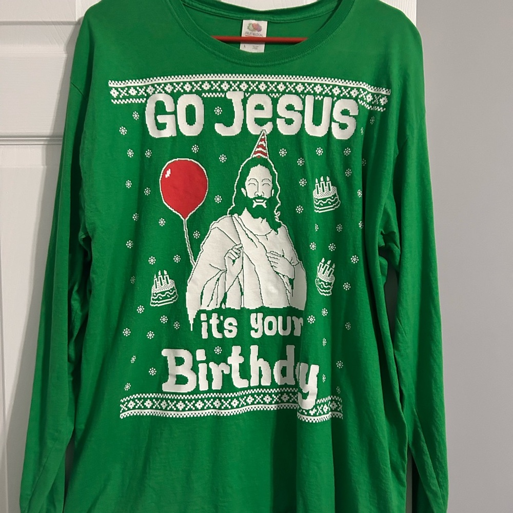 Fruit of the Loom Green Long Sleeve Tee